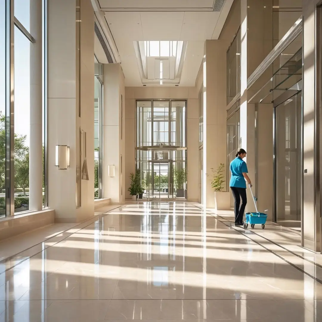 Nettoyage de copropriété avec hall en marbre