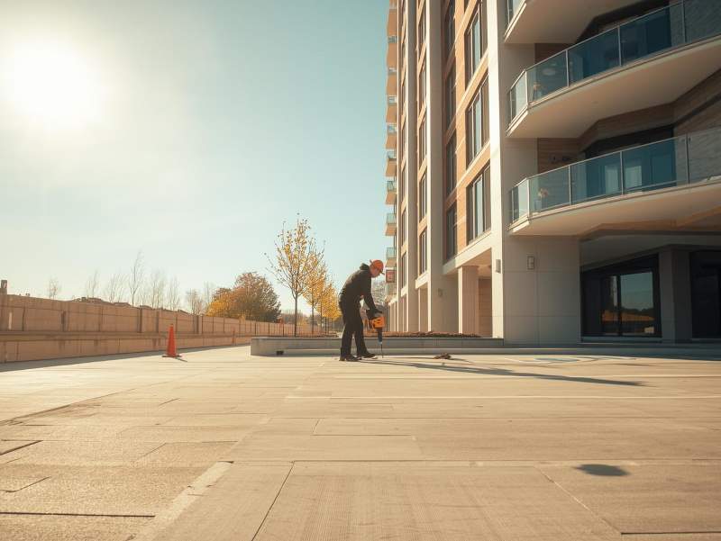 Travaux extérieurs sur parking d'immeuble