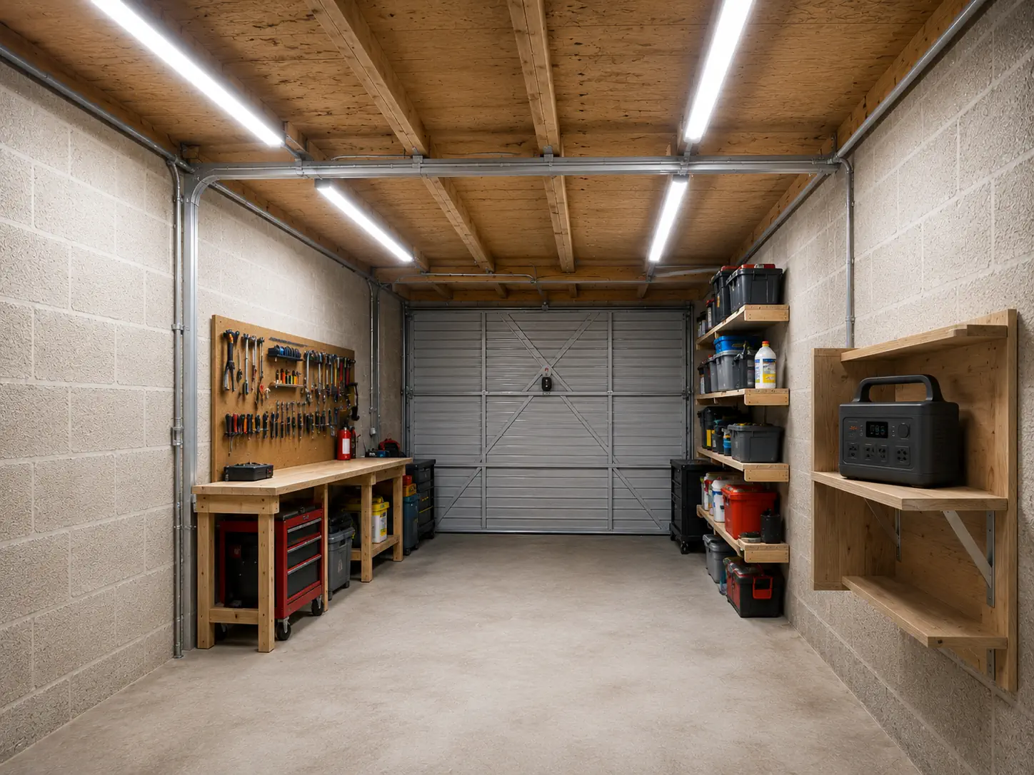 Éclairage autonome d'un garage sans électricité