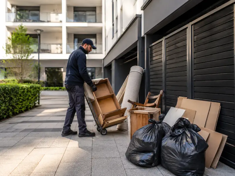 Débarrassage d'encombrants laissés dans une copropriété