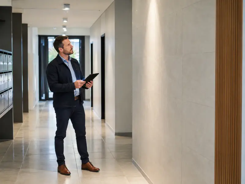 Vérification visuelle de prestation dans une copropriété